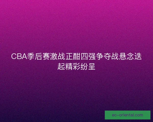 CBA季后赛激战正酣四强争夺战悬念迭起精彩纷呈
